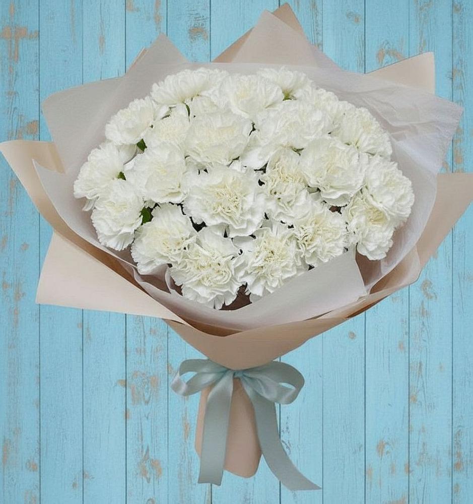 Букет цветов из: Гвоздики в Саки