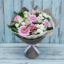 Букет цветов из:  Герберы, Альстромерии и Хризантемы в Саки