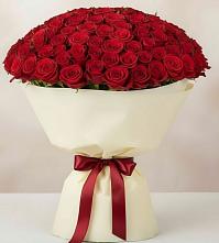 Букет 101 Красная роза Милано в Саки