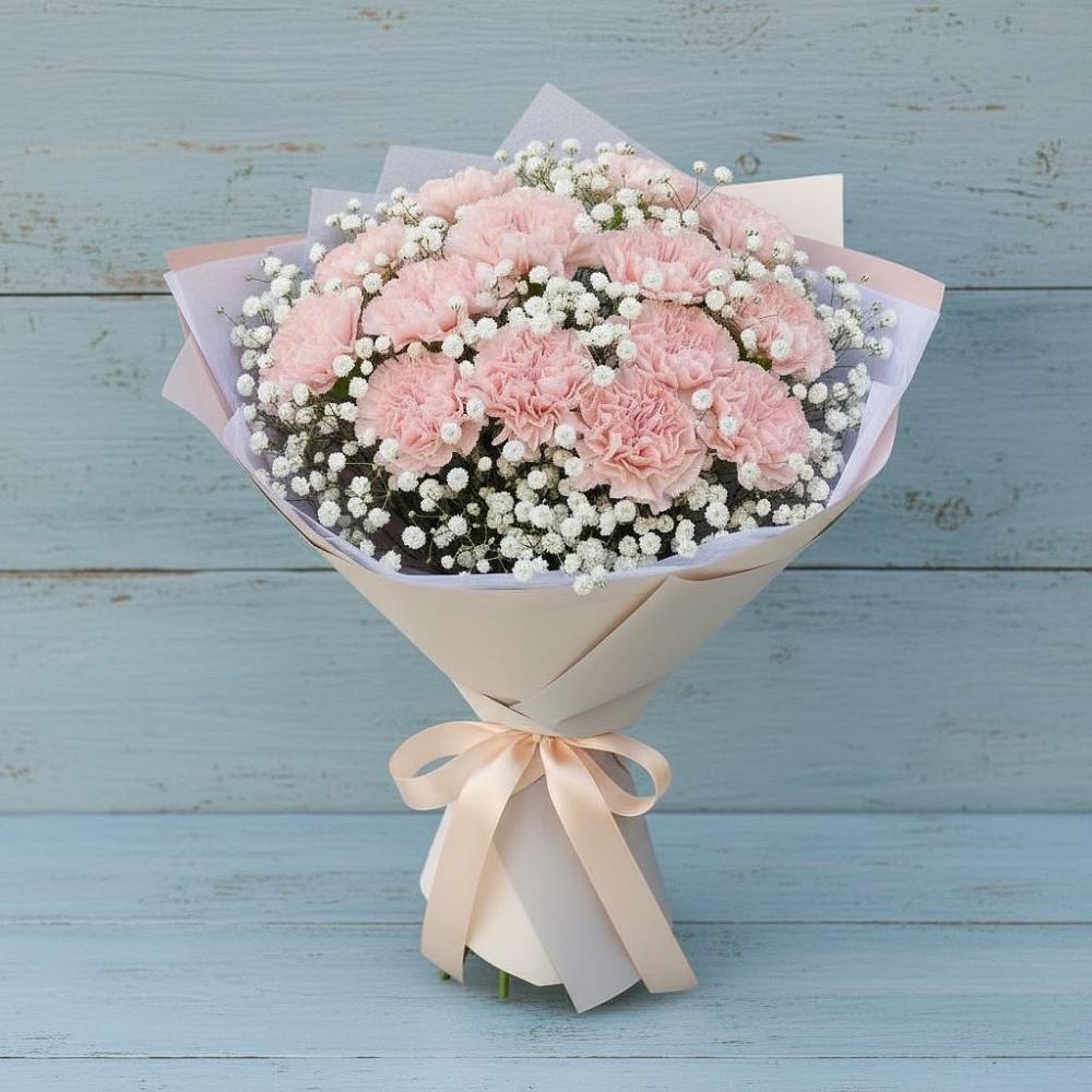 Букет цветов из: Гвоздики в Саки